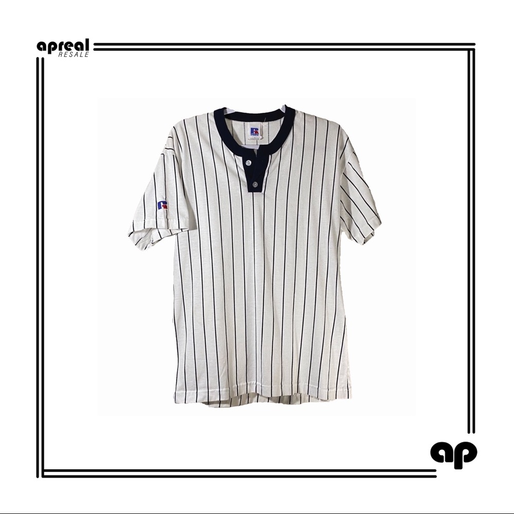 Pen stripe baseball t